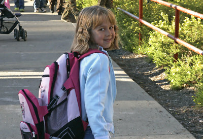 Taylar Off to Class