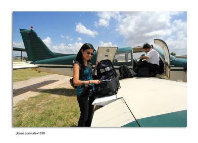 Elkie was preparing her gear for the joy flight and Janice was busy with her pre-flight check at the back