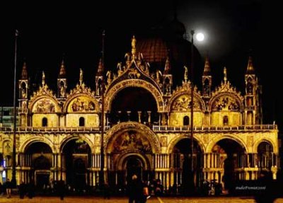 Full Moon behind Saint Mark's Basilica