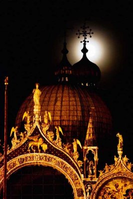 The Basilica Dome and a Full Moon