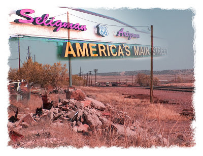 The beginning.  Seligman:  Rocks and a Railroad