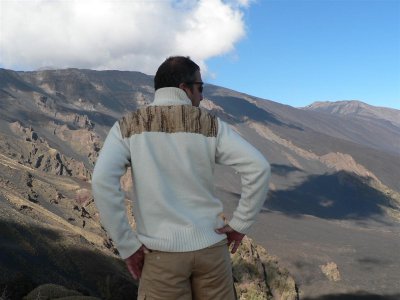 Our Italian Guide to Mt Etna - funny posture