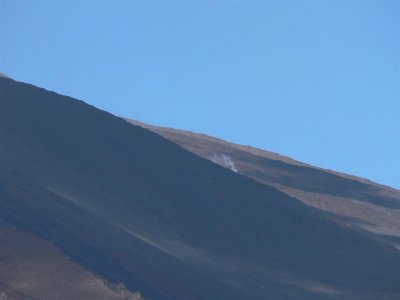 You can see the smoke from the lava of Mt Etna