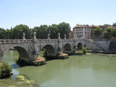 Sant Angelo Bridge on River Tevere