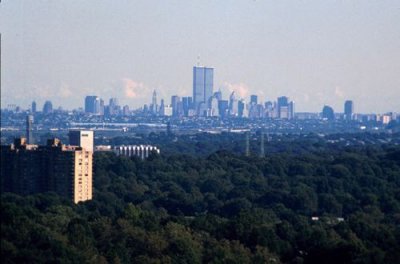 Lower Manhattan and Twin Towers from Montclair