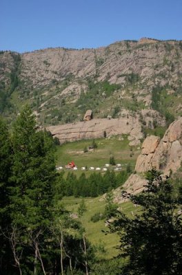 Ger Camp and mountains of Terelj