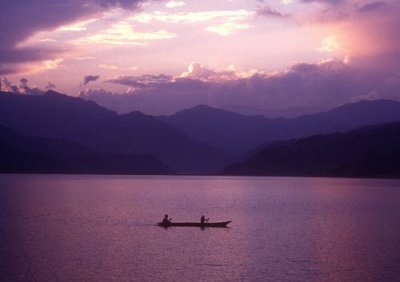 Phewa Tal at sundown, Pokhara