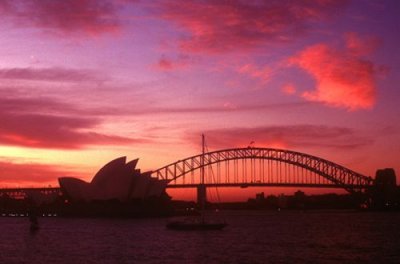 Sydney Opera House and Bridge at Sunset