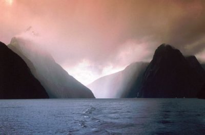 Rainstorm in Milford Sound, Southland