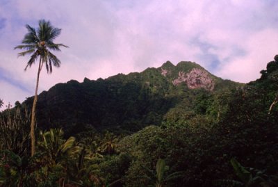 Former volcanic peak and rainforests