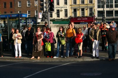 Dubliners crossing road