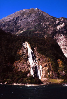 Waterfall in Milford Sound