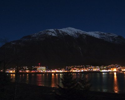 Juneau, Alaska evening lights