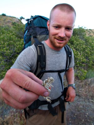 Zack holding a Horned Lizzard