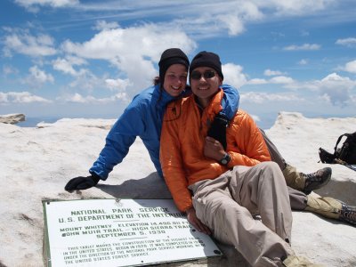 Nathalie and Aaron at the Summit of Whitney