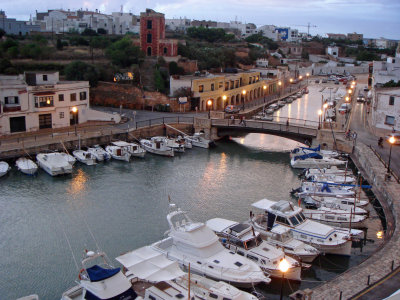 ciutadella harbour at dusk
