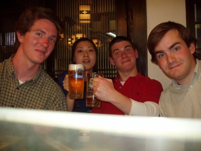 With the Witkowskis in a Gion pub.