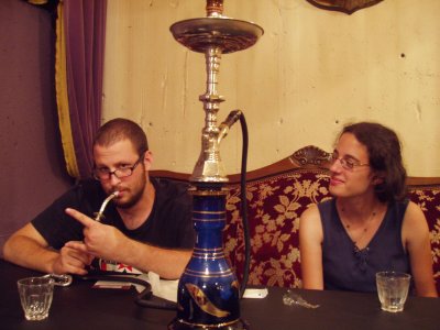 At the hookah bar with Marianne and Eric