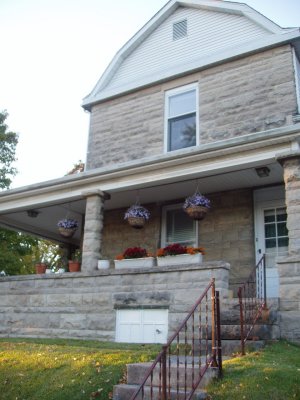 Facing the south side of the house.