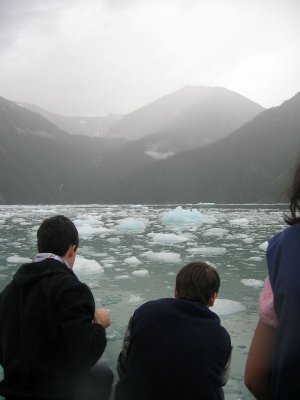 Paddling through the ice floes
