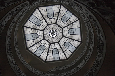 Looking up from the spiral exit