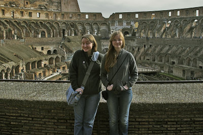 Katy and Jenny at the Colosseum