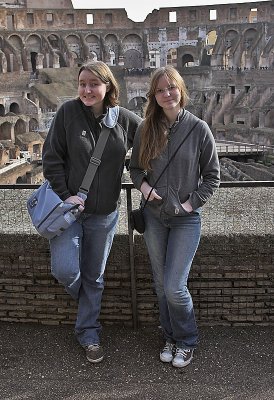 Katy and Jenny at the Colosseum