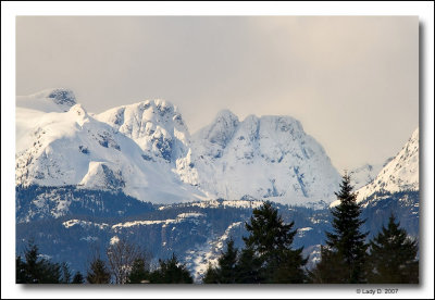 Comox Glacier and Mt Harmston.