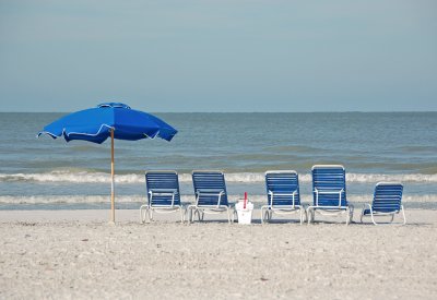 Empty beach chairs