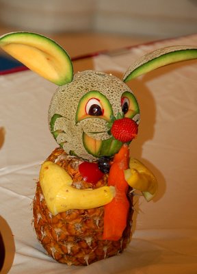fruit carving - rabbit