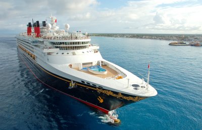 Disney's cruise ship approaching dock