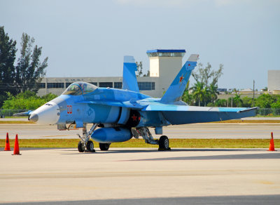 US Navy F/A-18C in color scheme of Russian Su-27