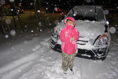 Happy to have 4 wheels-drive / snow storm at Mammoth