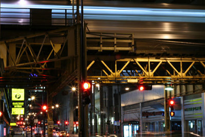 L train passing downtown