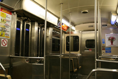 inside of subway car