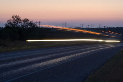 truck lights on US 380 east of Aspermont, TX