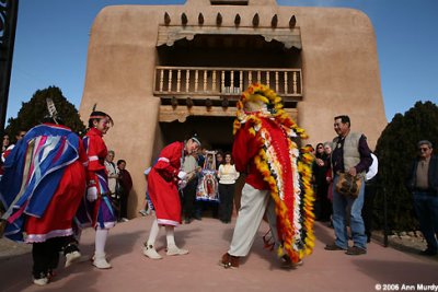 Dancing in front of church