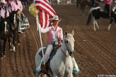 Cowgirl with flag