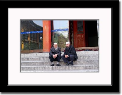 Two Hui Gentlemen at a Mosque in Xining