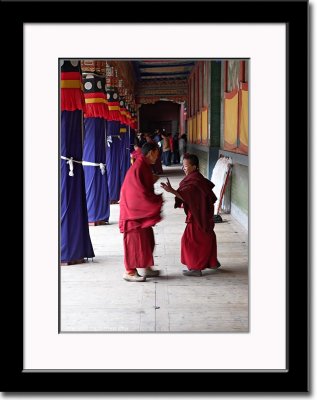 Two Young Monks Jostling