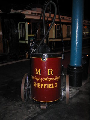 Early firefighting apparatus at the York train museum
