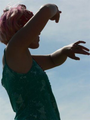 Silhouetted dancer