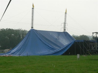 East Side Tent under construction