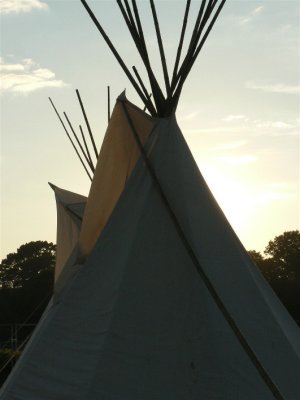Tipis at sunset