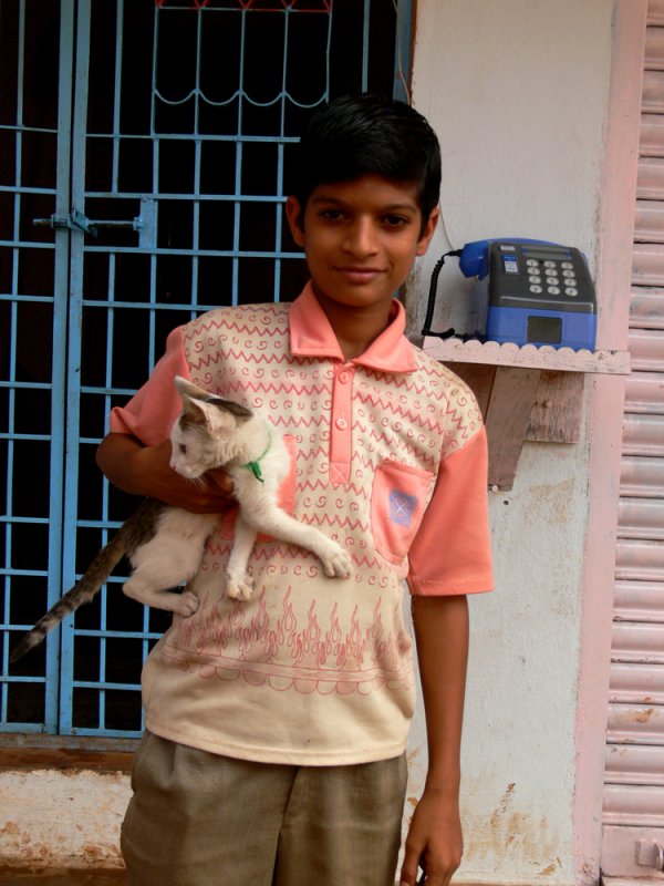 Boy with cat