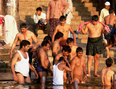 Men bathing