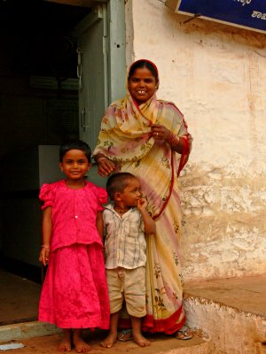 Mother and children