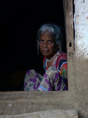 Old woman in tribal village