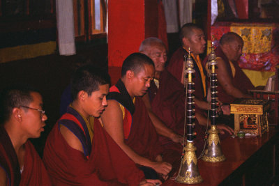 Monks during service