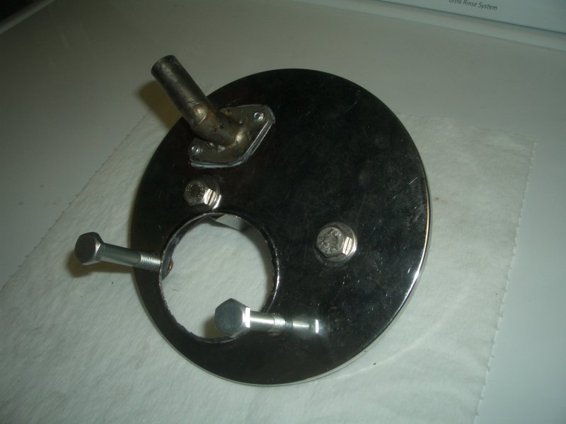 Modified K&N backing plate with mount bolts